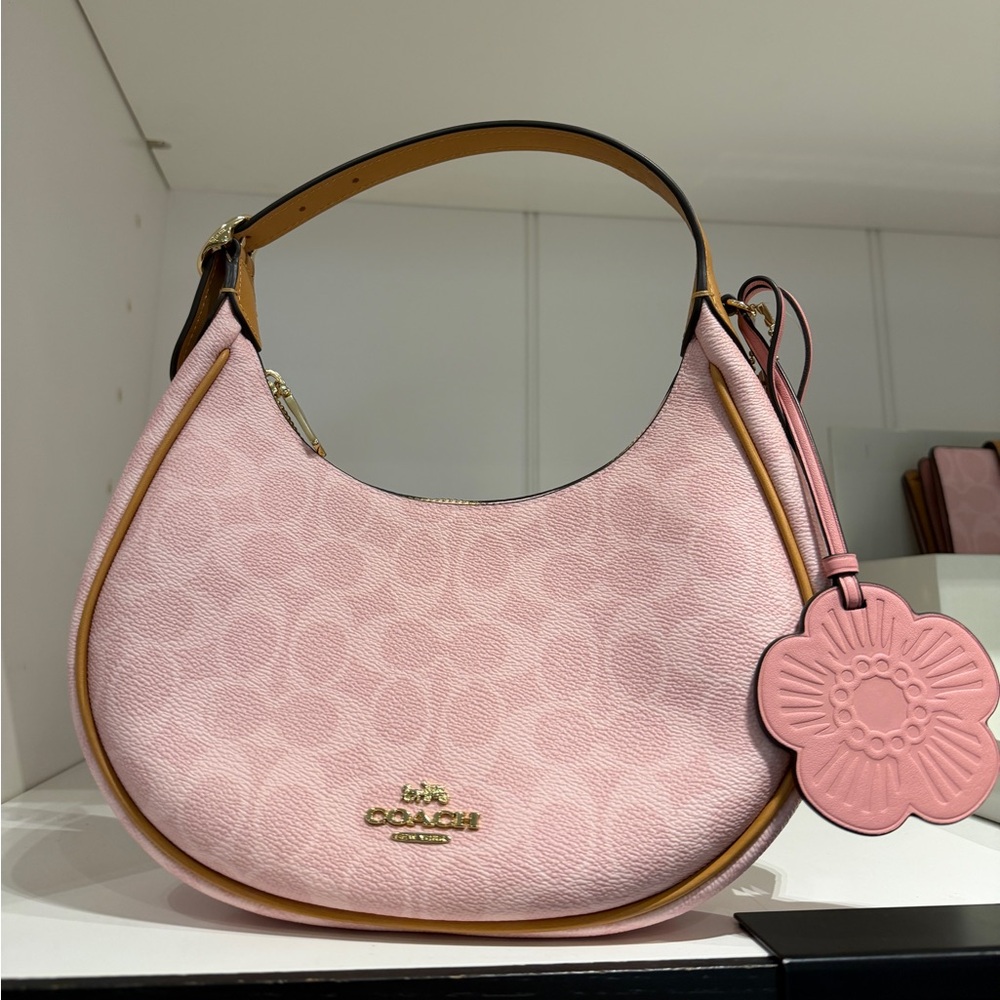 Coach Emily Shoulder Bag in Signature Canvas with Charms in powder pink - Picture 5 of 7